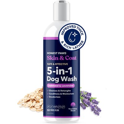 Honest Paws Honest Paws Skin & Coat 5-in-1 Oatmeal & Lavender Dog Shampoo & Conditioner, 16-fl oz bottle