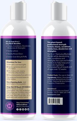 Show full view: Honest Paws Skin & Coat 5-in-1 Oatmeal & Lavender Dog Shampoo & Conditioner, 16-fl oz bottle slide 6 of 9