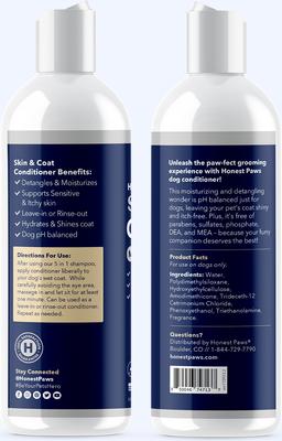 Show full view: Honest Paws Skin & Coat Mandarin & Berry Dog Conditioner, 8-fl oz bottle slide 6 of 8
