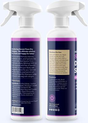 Show full view: Honest Paws Skin & Coat Oatmeal & Lavender Dog Dry Shampoo, 16-fl oz bottle slide 6 of 9