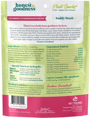 Show full view: Honest To Goodness Plant Snacks Buddy Boost Cranberry & Pomegranate Dog Treats, 8-oz bag slide 7 of 10