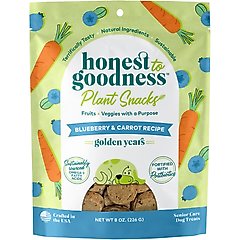 Honest To Goodness Plant Snacks Golden Years Blueberry & Carrot Dog Treats, 8-oz bag