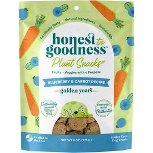 Honest To Goodness Plant Snacks Golden Years Blueberry & Carrot Dog Treats, 8-oz bag