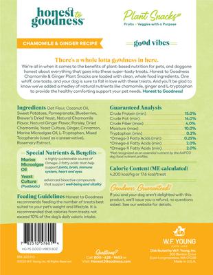 Show full view: Honest To Goodness Plant Snacks Good Vibes Chamomile & Ginger Dog Treats, 8-oz bag slide 7 of 10