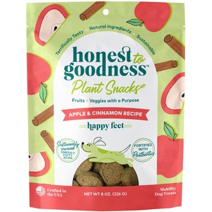Honest To Goodness Plant Snacks Happy Feet Apple & Cinnamon Dog Treats, 8-oz bag