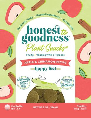 Show full view: Honest To Goodness Plant Snacks Happy Feet Apple & Cinnamon Dog Treats, 8-oz bag slide 9 of 10