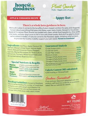 Show full view: Honest To Goodness Plant Snacks Happy Feet Apple & Cinnamon Dog Treats, 8-oz bag slide 7 of 10