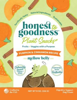 Show full view: Honest To Goodness Plant Snacks Mellow Belly Pumpkin & Cinnamon Dog Treats, 8-oz bag slide 9 of 10