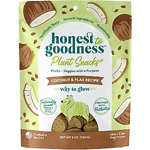 Honest To Goodness Plant Snacks Way to Glow Coconut & Flax Dog Treats, 8-oz bag