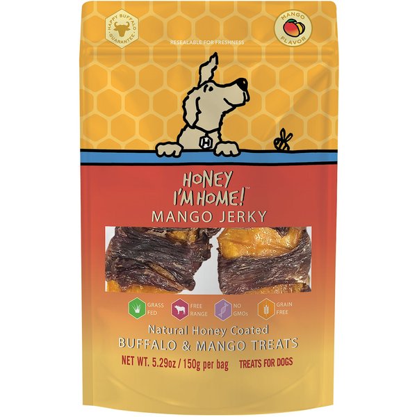Honey I'm Home! Trachea Tubes Natural Honey Coated Buffalo Chews Grain-Free Dog Treats