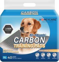 HoneyCare All-Absorb Charcoal Carbon Eliminating Urine Odor Dog Training Pads, 28x34-in, 40 count