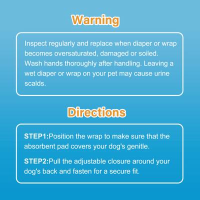 Show full view: HoneyCare All-Absorb Disposable Male Dog Wraps, Medium: 18 to 25-in waist, 50 count slide 6 of 7