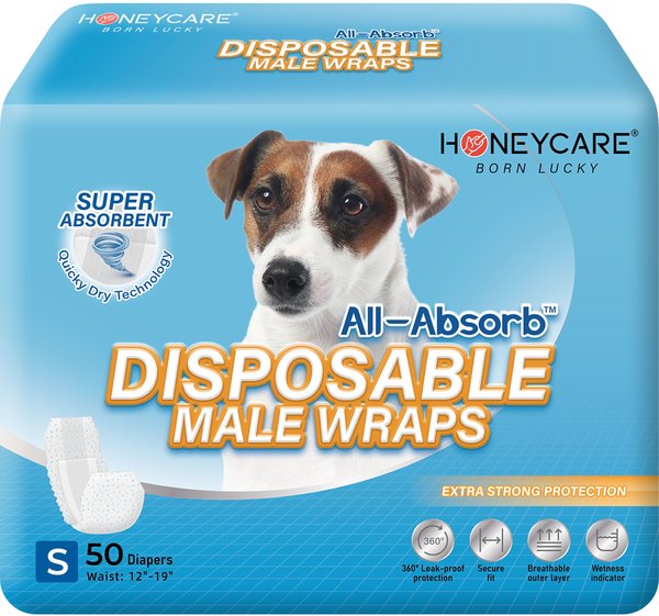 Honey Care All-Absorb Disposable Male Dog Wraps
