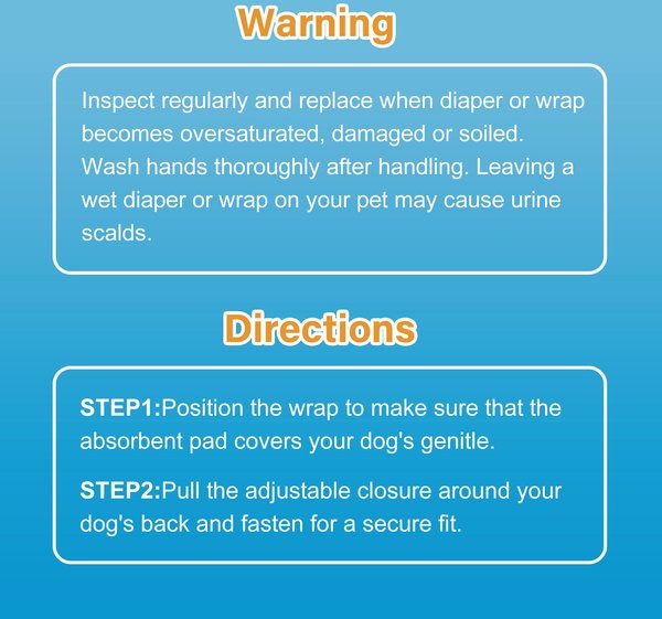 Show full view: HoneyCare All-Absorb Disposable Male Dog Wraps, X-Small: 6 to 13-in waist, 50 count slide 6 of 7