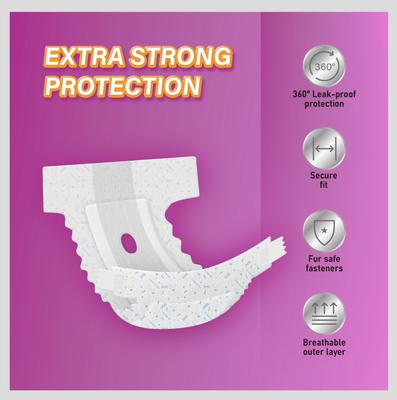 Show full view: HoneyCare All-Absorb Super Absorbent Disposable Female Dog Diapers, X-Small: 9 to 16-in waist, 50 count slide 3 of 7