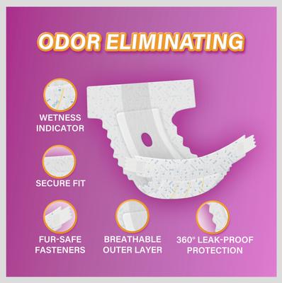 Show full view: HoneyCare All-Absorb Super Absorbent Disposable Female Dog Diapers, X-Small: 9 to 16-in waist, 50 count slide 4 of 7