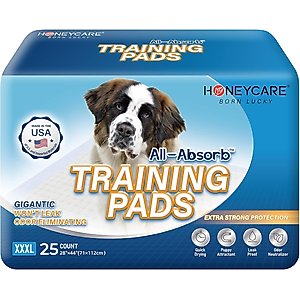 HoneyCare Gigantic Quick Dry & Leak Proof Dog Training Pads, XXX-Large:28 x 44-in, 25 count