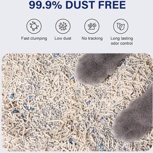 HoneyCare Natural Plant-Based Tofu Pellets & Bentonite Petrichor Mixed Lily Scented with Low-Dust Clumping Cat Litter, 6-lb bag, case of 4