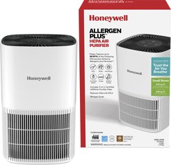 Honeywell Allergen Plus HEPA Air Purifier, White, 6.92 x 6.92 x 10.94-in