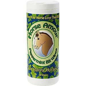 Horse Armour Horse Bit Wipes, Peppermint, 40 count