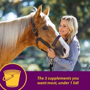 Horse Health Products Joint Combo Hoof & Coat 3-in-1 Apple Flavor Pellets Horse Supplement, 8-lb bucket