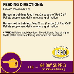 Horse Health Products Red Cell Pellets Horse Supplement, 64-day supply