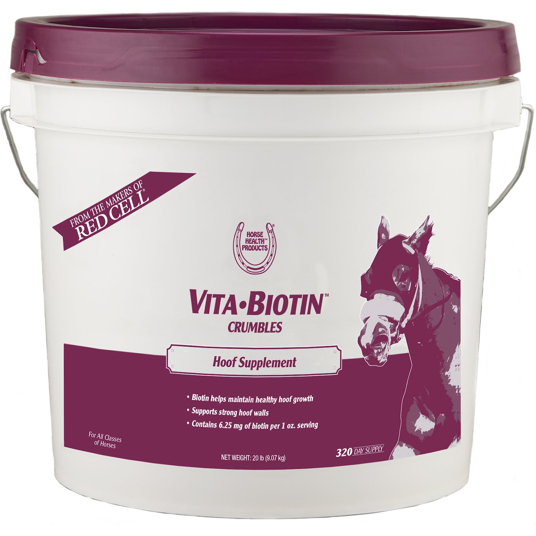 Horse Health Products Vita Biotin Crumbles, Supports Proper Hoof Health in Horses 20 pounds, 320 Day Supply