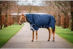Horseware Amigo 1200D 250g Integrated Horse Turnout, Navy/Titanium Grey/Silver, 75