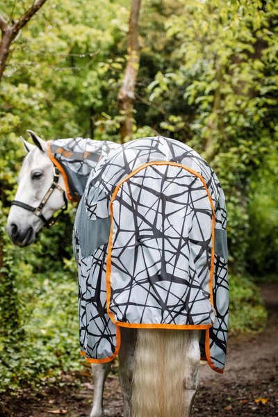 Horseware Ireland Amigo CamoFly Fly Sheet, Grey/Orange
