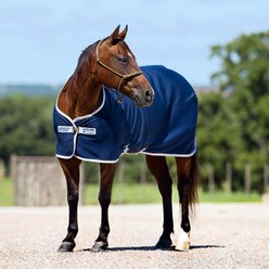 Horseware Ireland Amigo Horse Jersey Cooler, Navy/Silver, 75-in