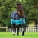 Horseware Ireland Mio Horse Turnout Sheet, Black/Turq & Black, 78