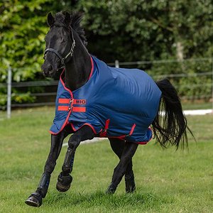 Horseware Ireland Mio Medium Horse Turnout Blanket, Dark Blue/Dark Blue & Red, 72