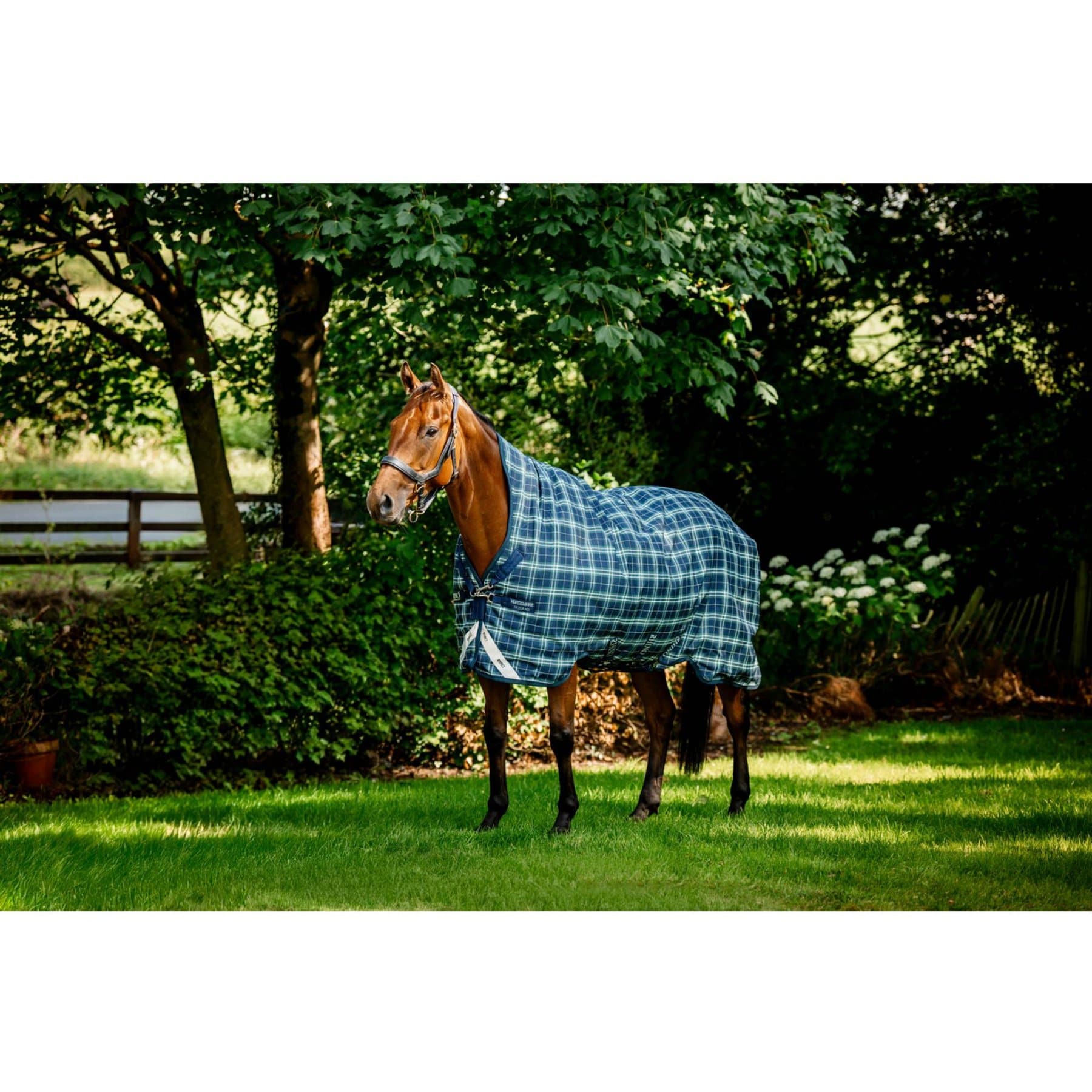 Horseware Rhino 0g Wug Horse Turnout, Hunter Check/Green/Navy, 84