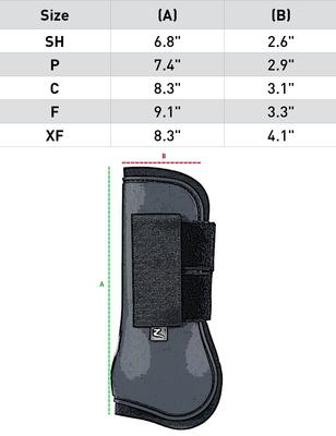 Show full view: Horze Adepto Tendon Horse Boots, 2 count, Black, Cob slide 3 of 5