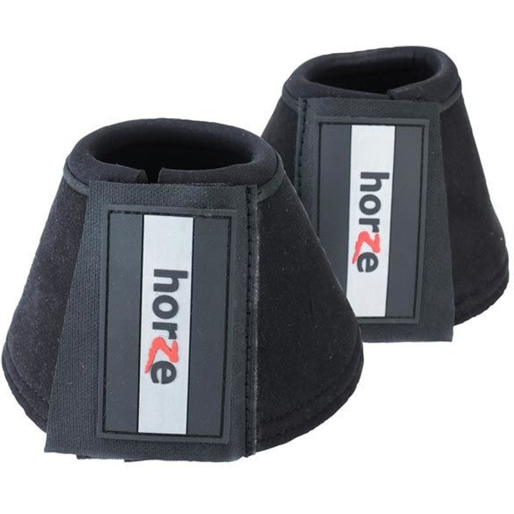 Horze All Purpose Horse Bell Boots, 2 count, Black, Large