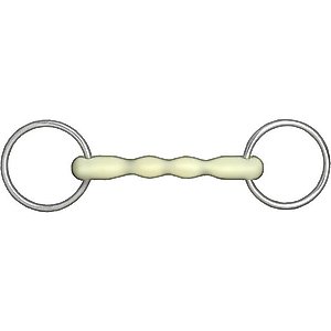 Horze Apple Flavor Mullen Mouth Loose Ring Snaffle Horse Bit, 4.5
