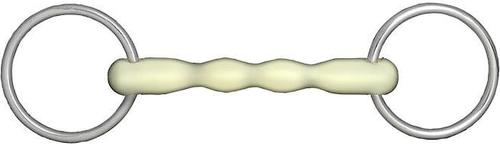 Show full view: Horze Apple Flavor Mullen Mouth Loose Ring Snaffle Horse Bit, 4.5 slide 1 of 2