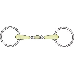 Horze Apple Flavor Peanut Link Loose Ring Snaffle Horse Bit, 5.75