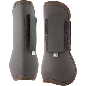 Horze Chicago Tendon Open Front Horse Boots, 2 count, Chocolate Brown, Warmblood