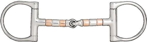Show full view: Horze Copper Roller D-Ring Snaffle Horse Bit, 5.25 slide 1 of 2