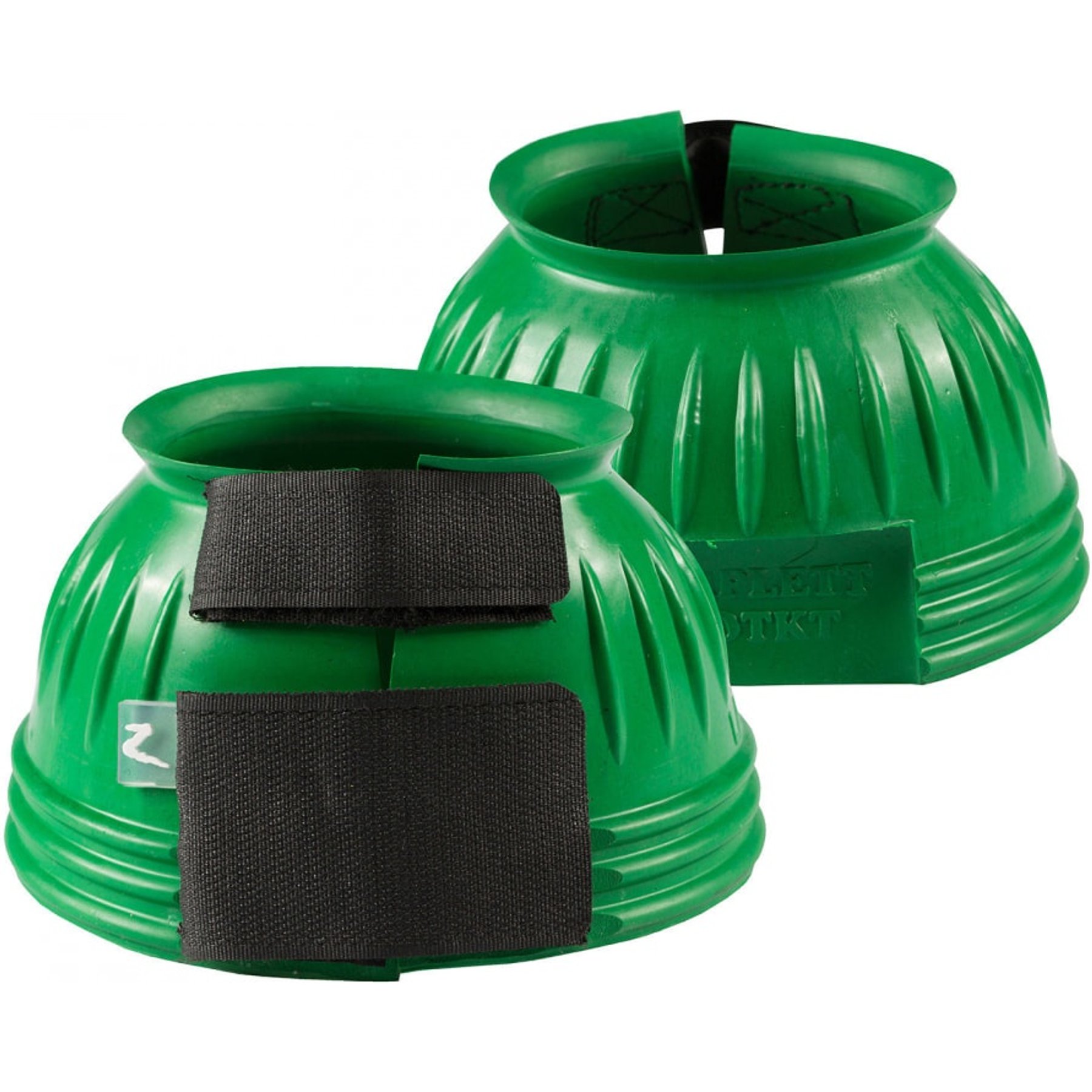 Horze Double Closure Rubber Horse Bell Boots, 2 count, Green, Medium