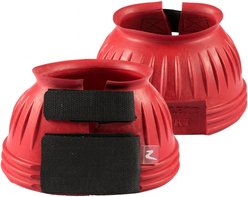 Horze Double Closure Rubber Horse Bell Boots, 2 count, Red, Small slide 1 of 4