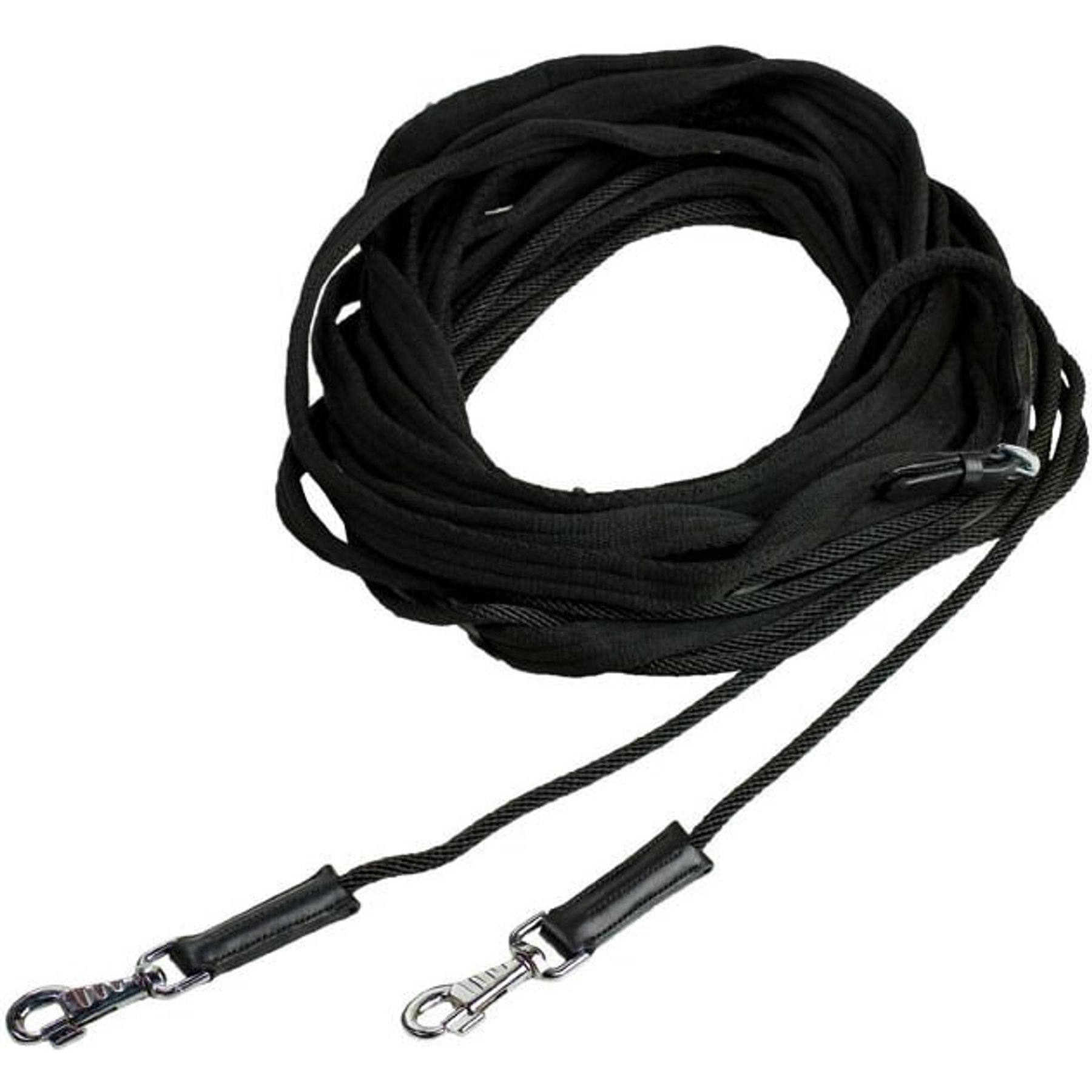 Horze Double Lunging Draw Horse Reins, Black, Horse