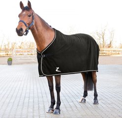 Horze Fleece Horse Show Cooler, Black, 78-in