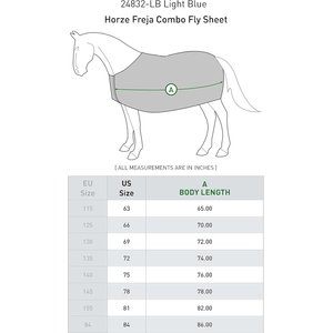 Horze Freja Combo Flexi Neck Horse Fly Sheet, Light Blue, 72