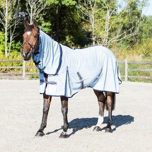 Horze Freja Combo Flexi Neck Horse Fly Sheet, Light Blue, 84