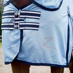 Horze Freja Combo Flexi Neck Horse Fly Sheet, Light Blue, 84