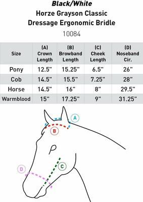Show full view: Horze Grayson Classic Dressage Ergonomic Horse Bridle, Warmblood slide 6 of 9
