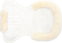 Horze Harleigh Gel Saddle Pad with Full Lambskin Padding, Off-White