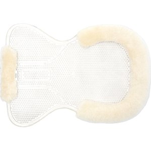 Horze Harleigh Gel Saddle Pad with Full Lambskin Padding, Off-White